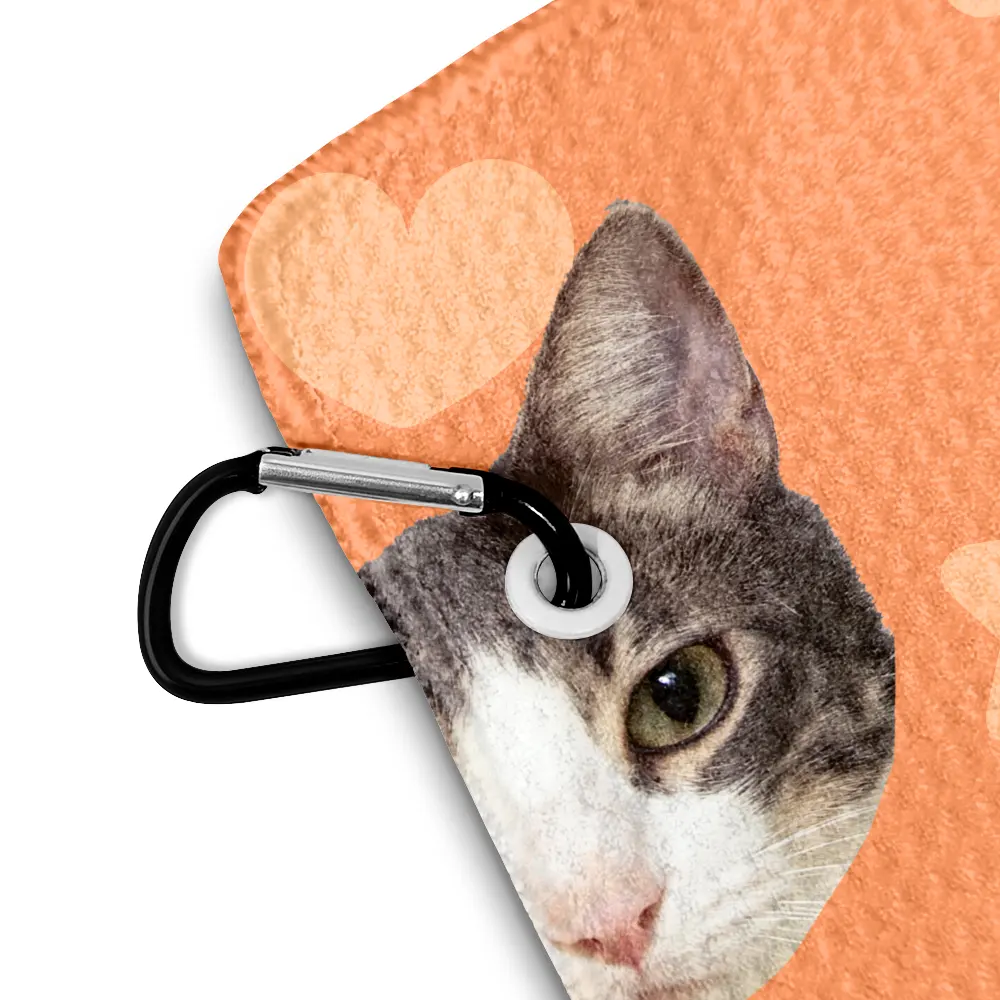 Custom Photo Funny Dog Cat Kid - Personalized Golf Towel - Image 4