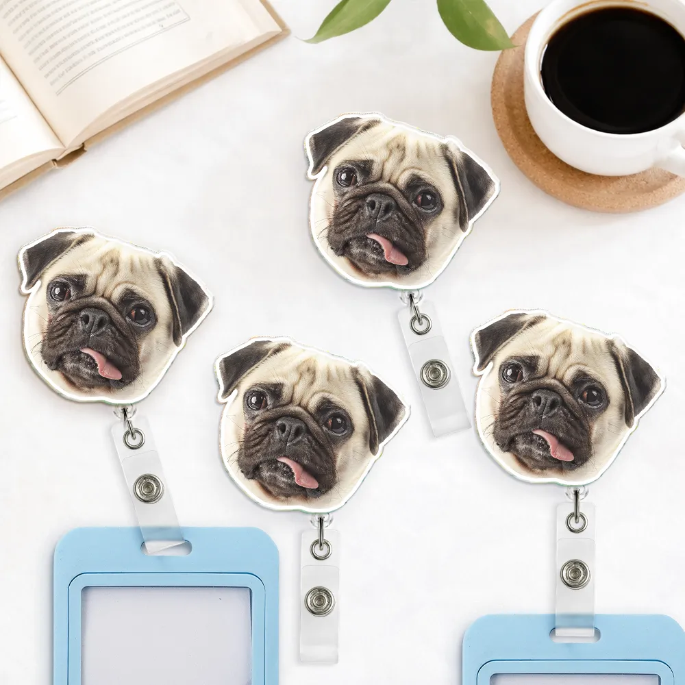 Custom Photo Funny Dog Cat Person Face - Personalized Badge Reel - Image 5