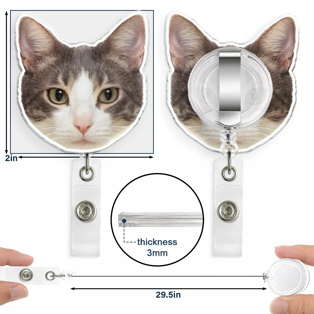 Custom Photo Funny Dog Cat Person Face - Personalized Badge Reel - Image 6