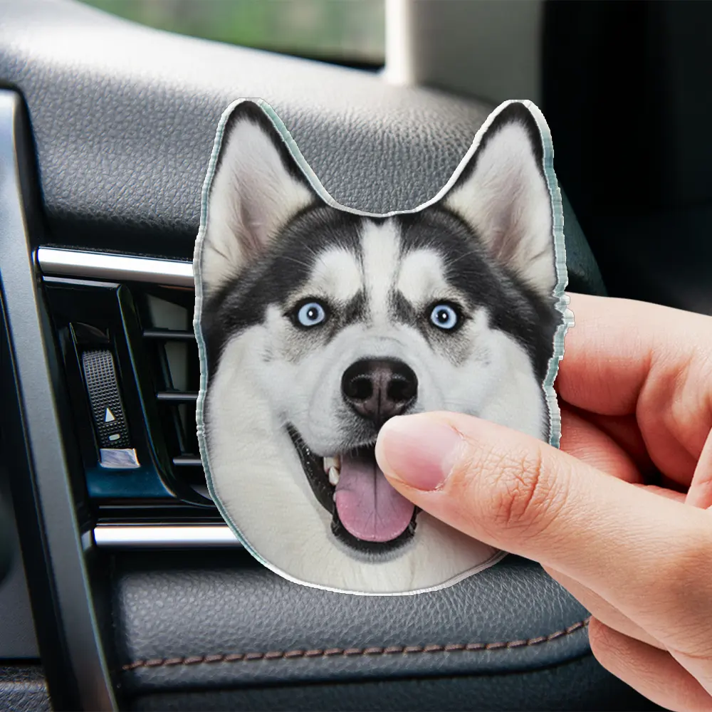 Custom Photo Funny Face Cut Kids Dogs Cats - Personalized Acrylic Car Vent Clip - Image 5
