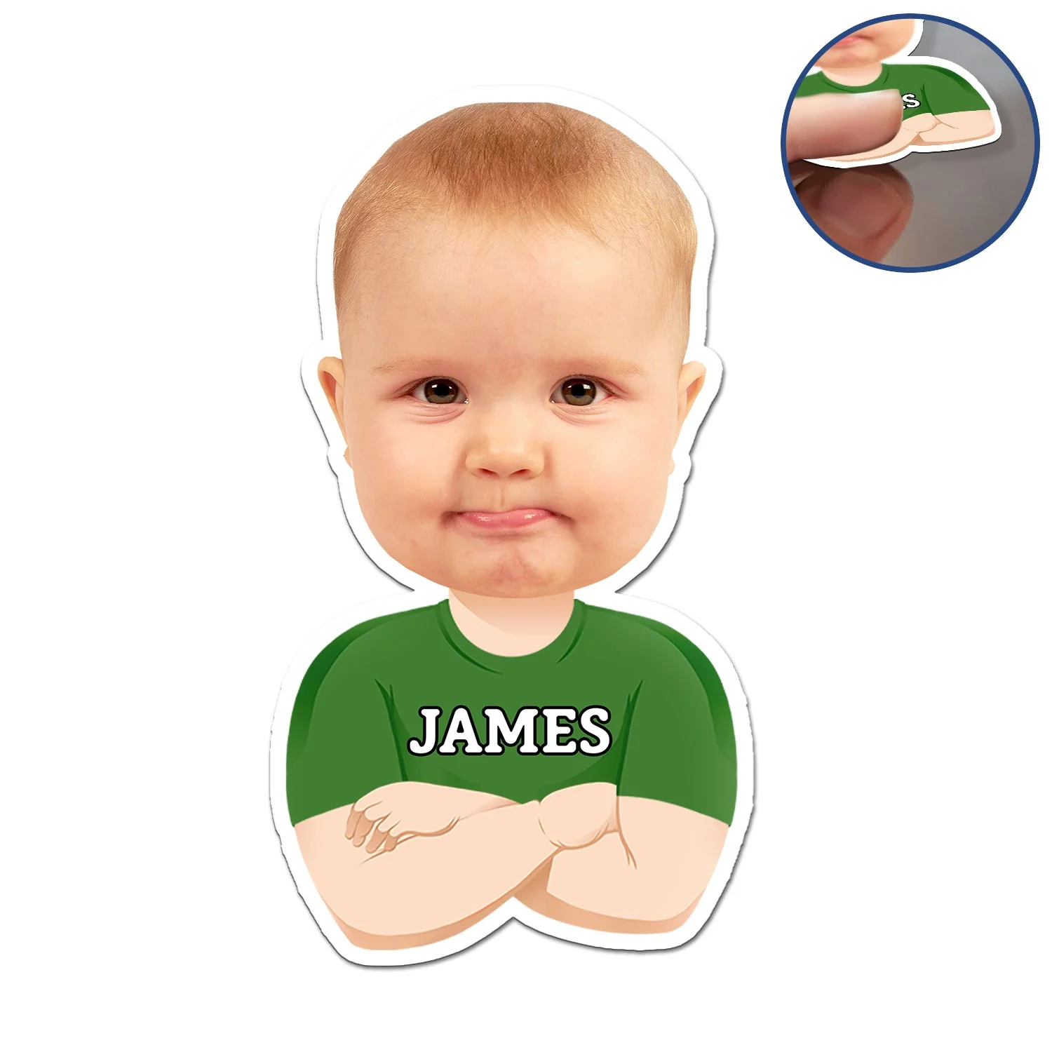 Custom Photo Funny Face Flat Art Family - Gift For Kids, Parents, Siblings - Personalized Magnet - Image 3