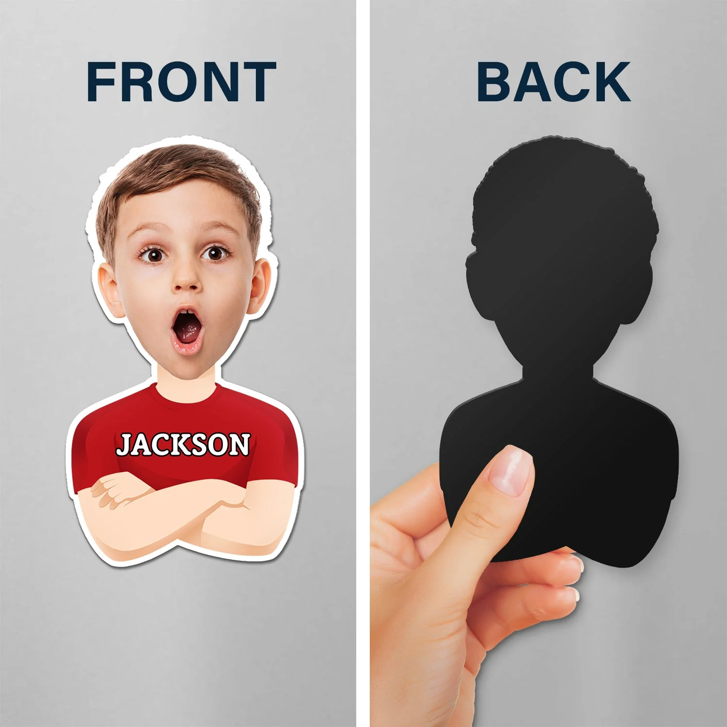 Custom Photo Funny Face Flat Art Family - Gift For Kids, Parents, Siblings - Personalized Magnet - Image 5