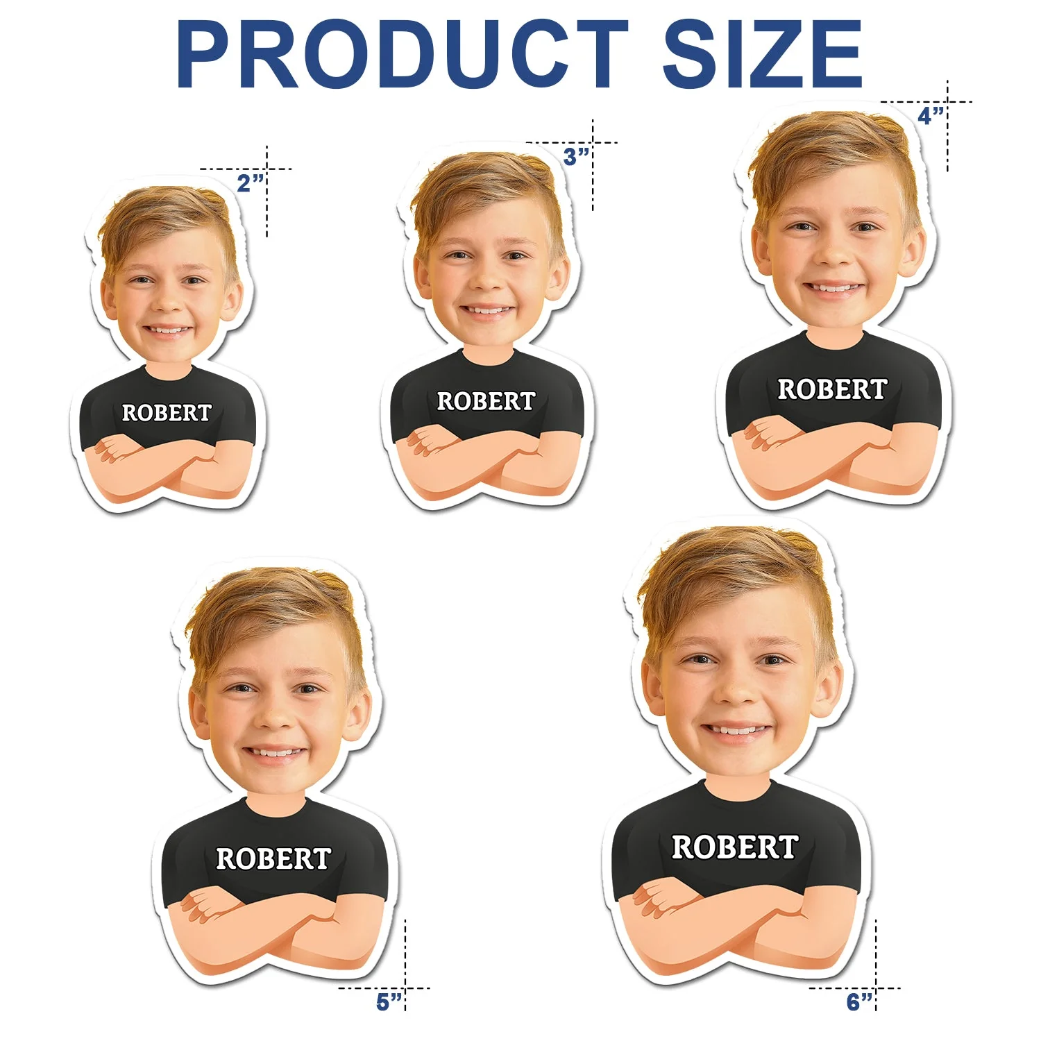 Custom Photo Funny Face Flat Art Family - Gift For Kids, Parents, Siblings - Personalized Magnet - Image 6
