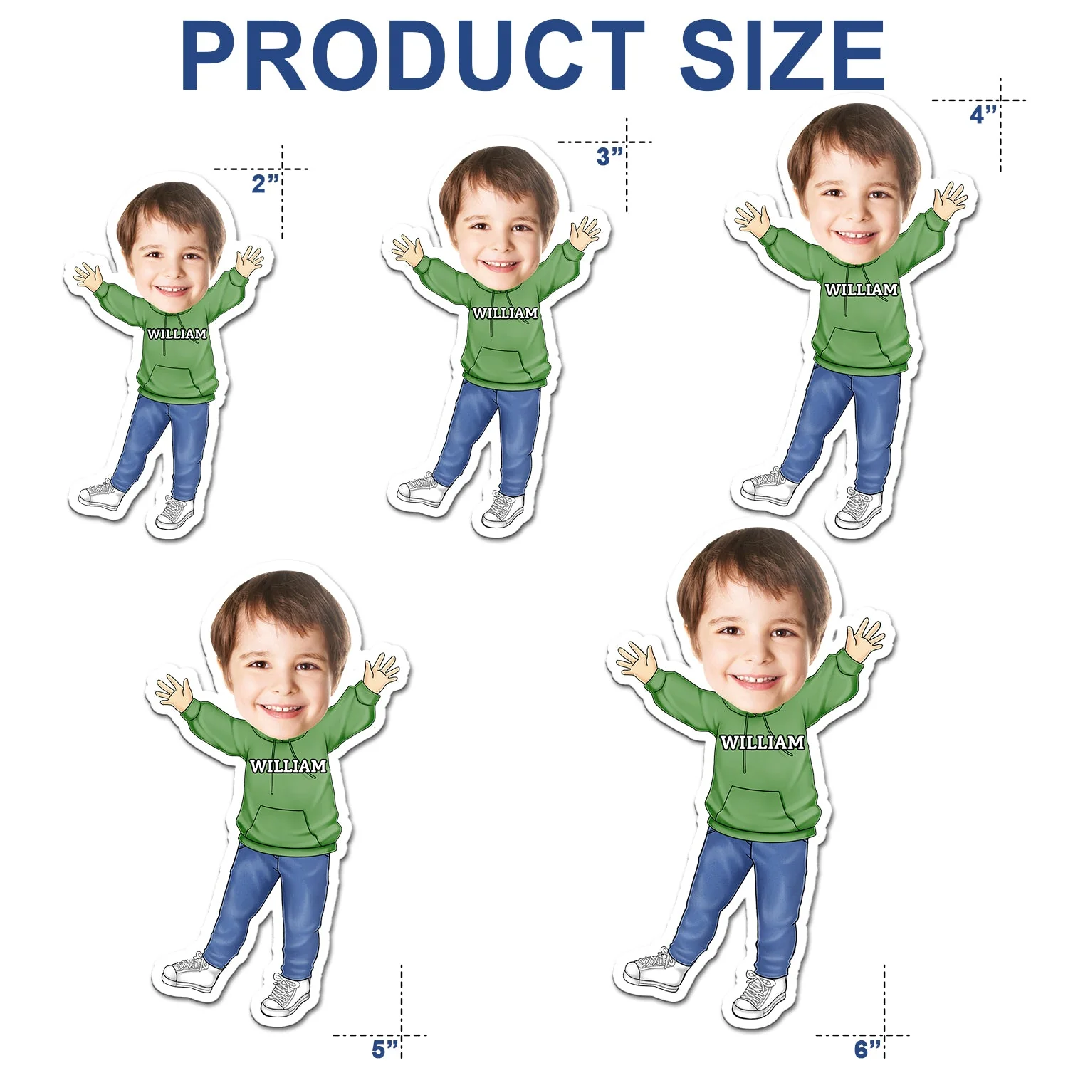 Custom Photo Funny Face Happy Kid - Gift For Grandkids, Siblings - Personalized Magnet - Image 6