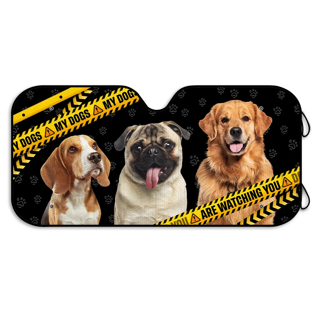 Custom Photo Funny Face Husband Wife Dog Cat - Personalized Auto Sunshade - Image 3