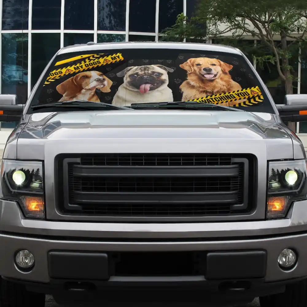 Custom Photo Funny Face Husband Wife Dog Cat - Personalized Auto Sunshade - Image 6