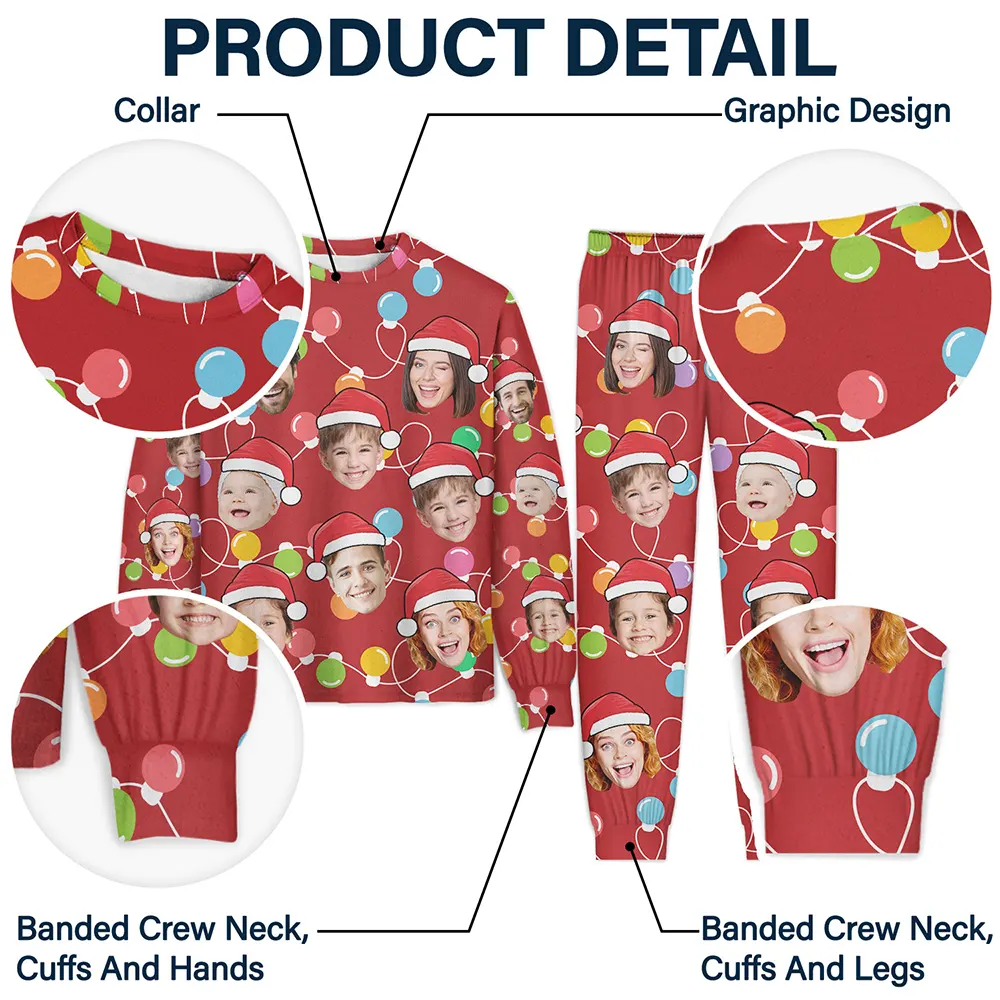 Custom Photo Funny Family Face - Personalized Unisex Pajamas Set - Image 6
