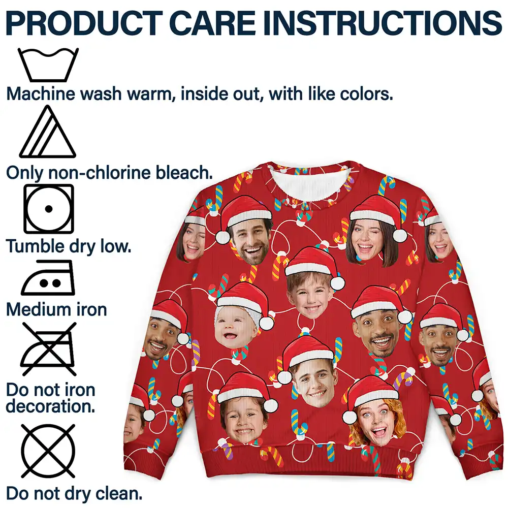 Custom Photo Funny Family Face - Personalized Unisex Ugly Sweater - Image 8