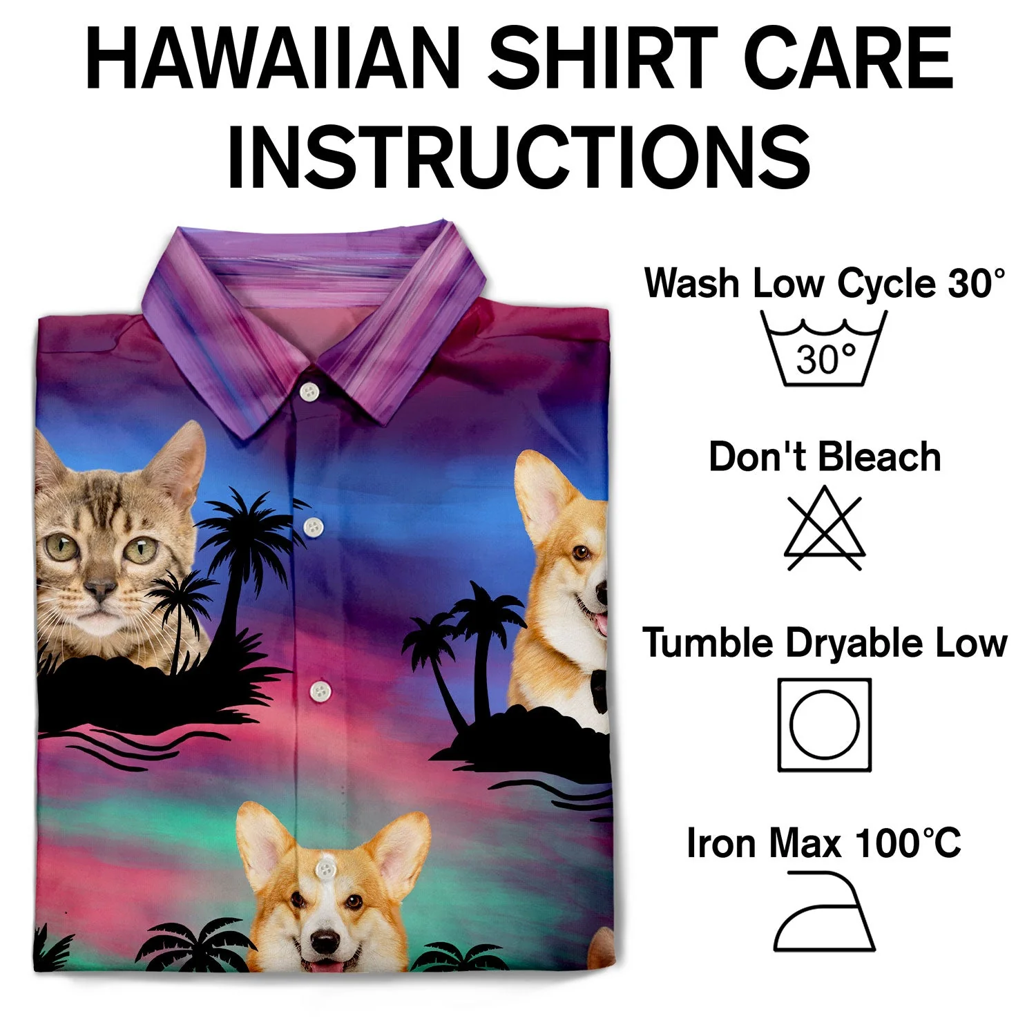 Custom Photo Funny Family Pet Face Color Sunset - Gift For Men, Dog And Cat Lovers - Personalized Custom Hawaiian Shirt - Image 5