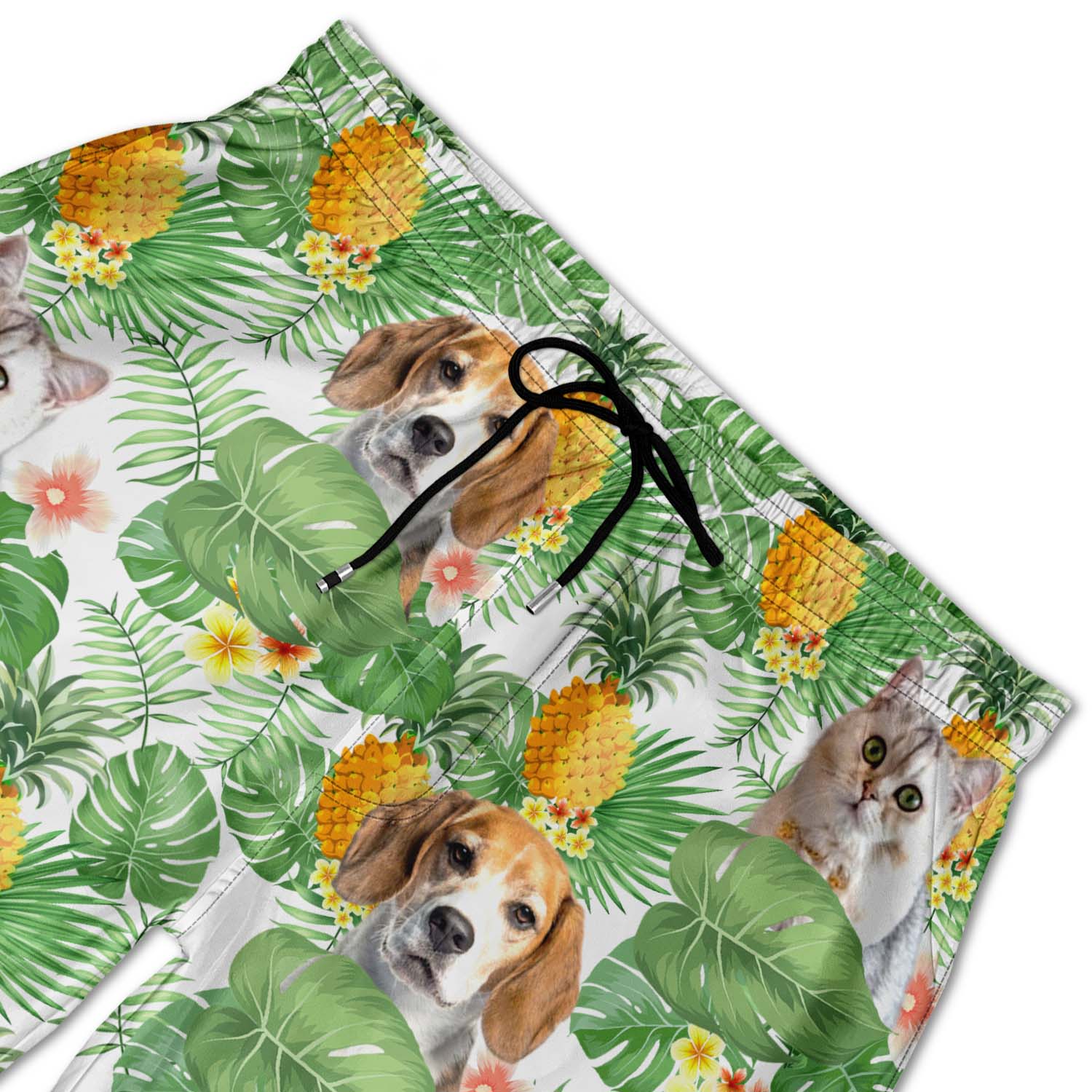 Custom Photo Funny Family Pet Face - Funny Gift For Pet Lovers, Dog Mom, Cat Mom, Dog Dad, Cat Dad - Personalized Custom Unisex Beach Shorts - Image 6