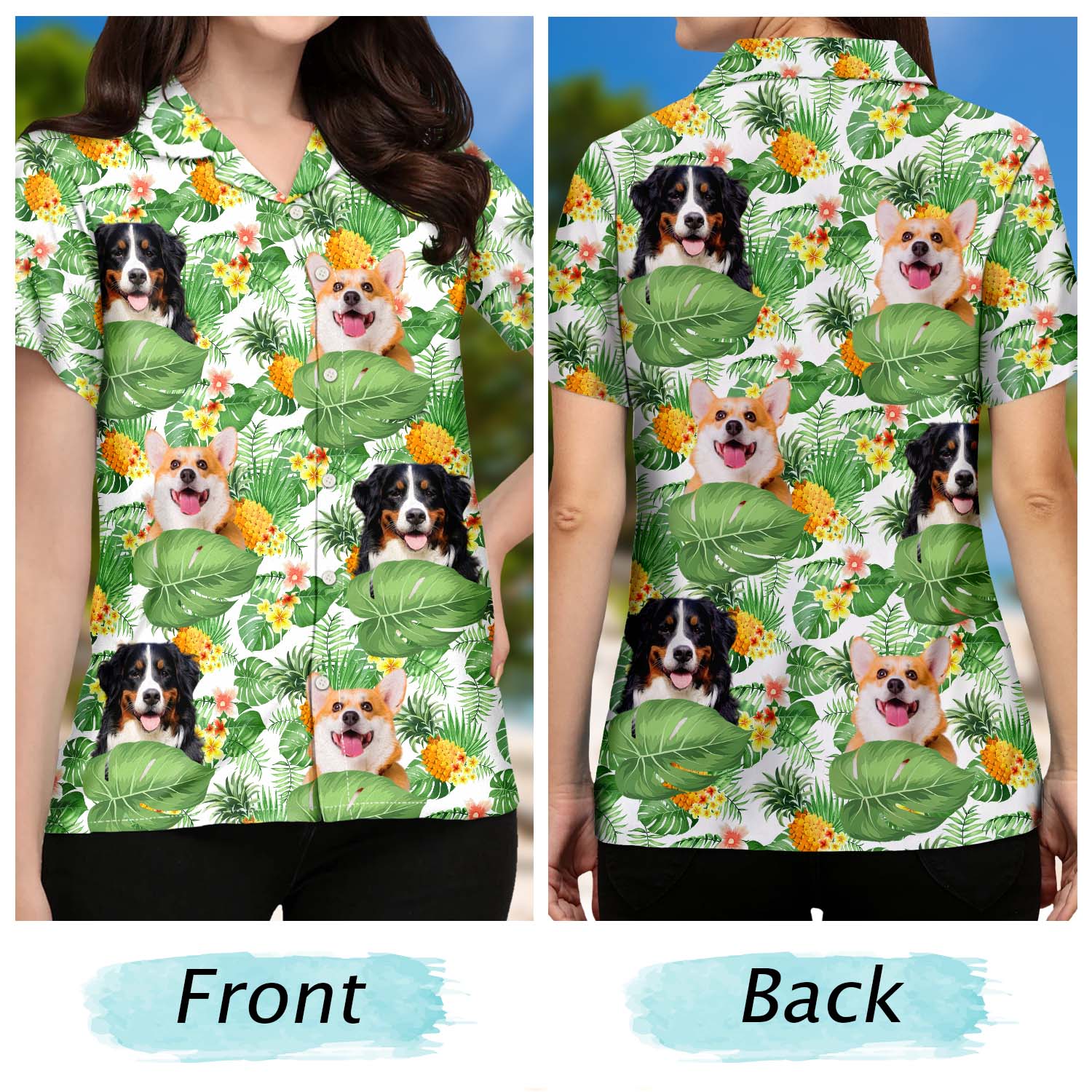 Custom Photo Funny Family Pet - Gift For Men, Dog And Cat Lovers - Personalized Custom Hawaiian Shirt - Image 3