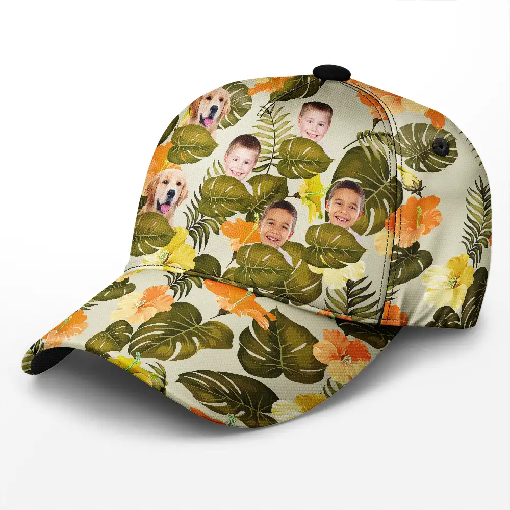 Custom Photo Funny Family Pet Face - Personalized Classic Cap - Image 3