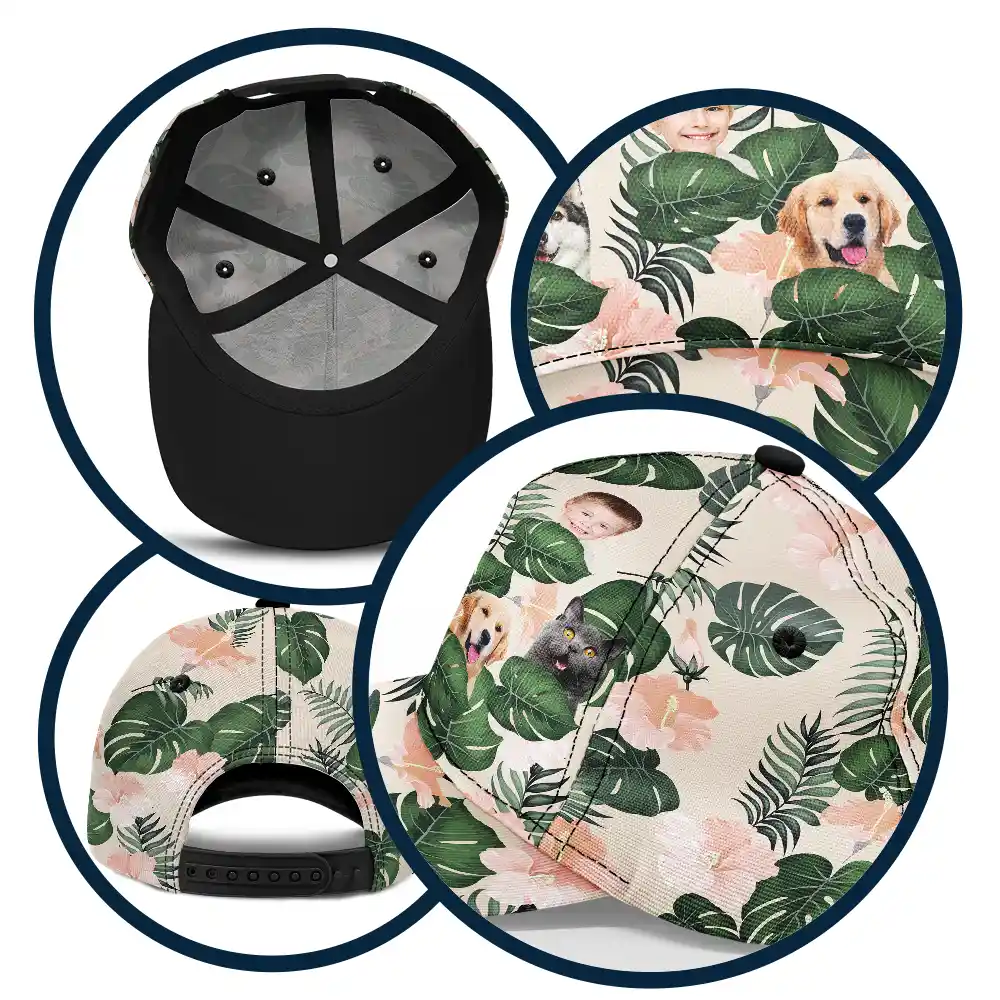 Custom Photo Funny Family Pet Face - Personalized Classic Cap - Image 6