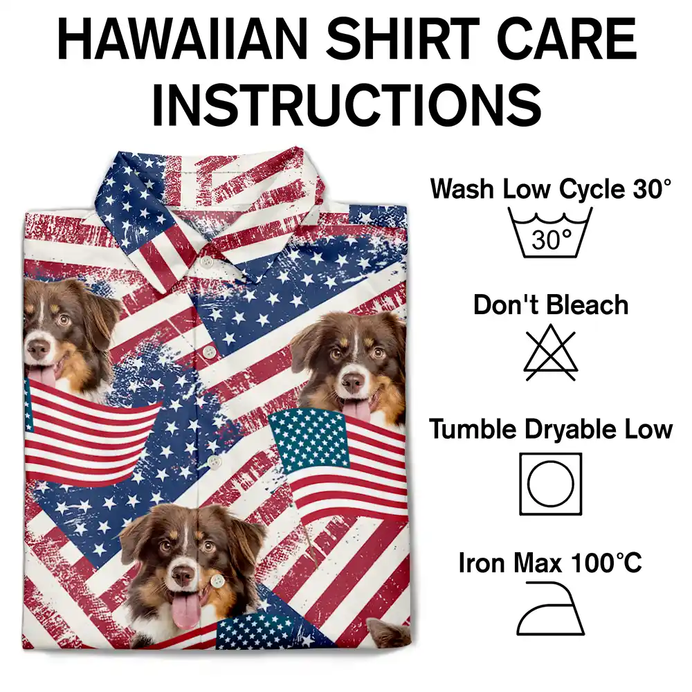 Custom Photo Funny Family Pet Face Stars And Stripes - Gift For Men, Dog And Cat Lovers - Personalized Custom Hawaiian Shirt - Image 8