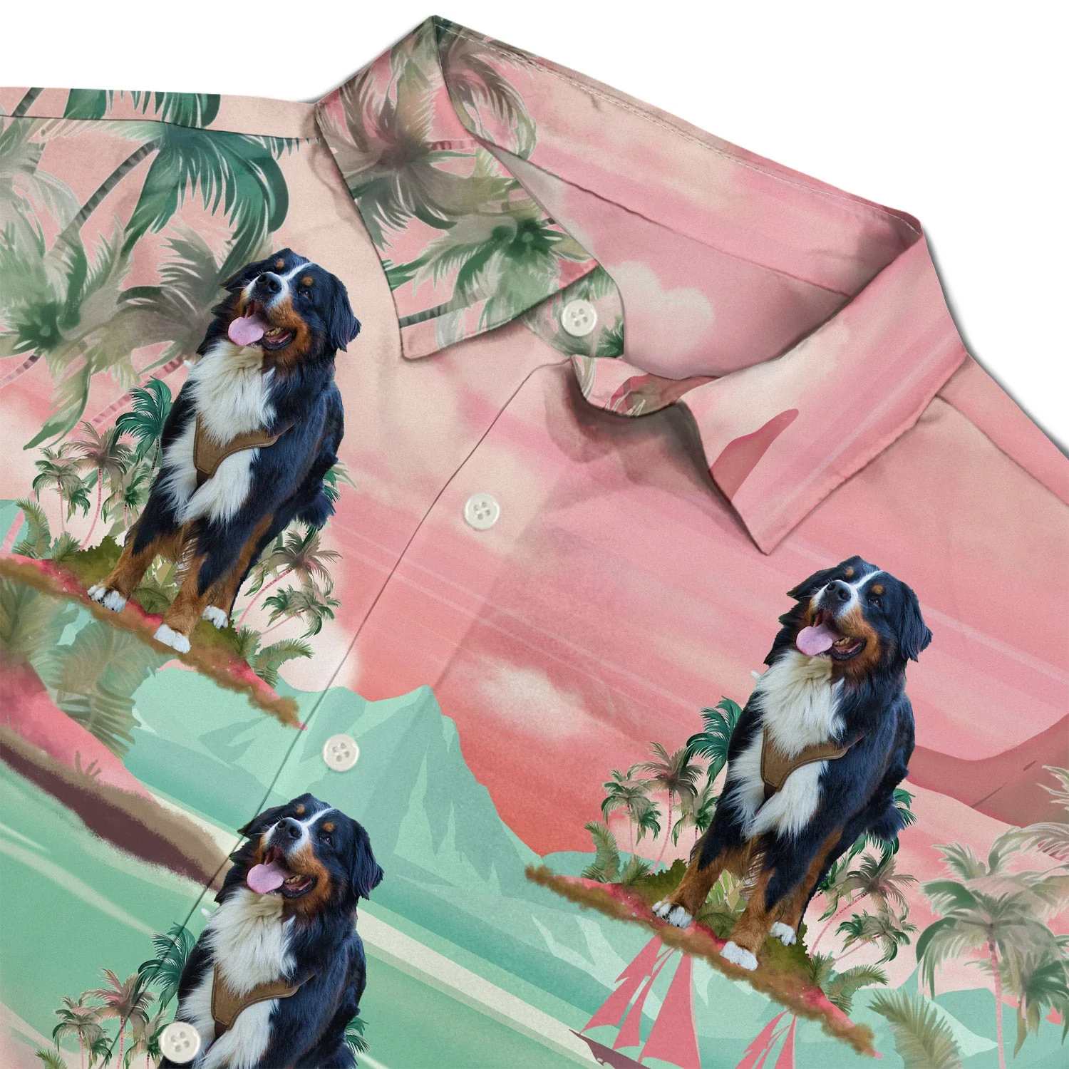 Custom Photo Funny Family Pet Face Tropical Island - Funny Gift For Pet Lovers, Dog Mom, Cat Mom, Dog Dad, Cat Dad - Personalized Hawaiian Shirt - Image 4