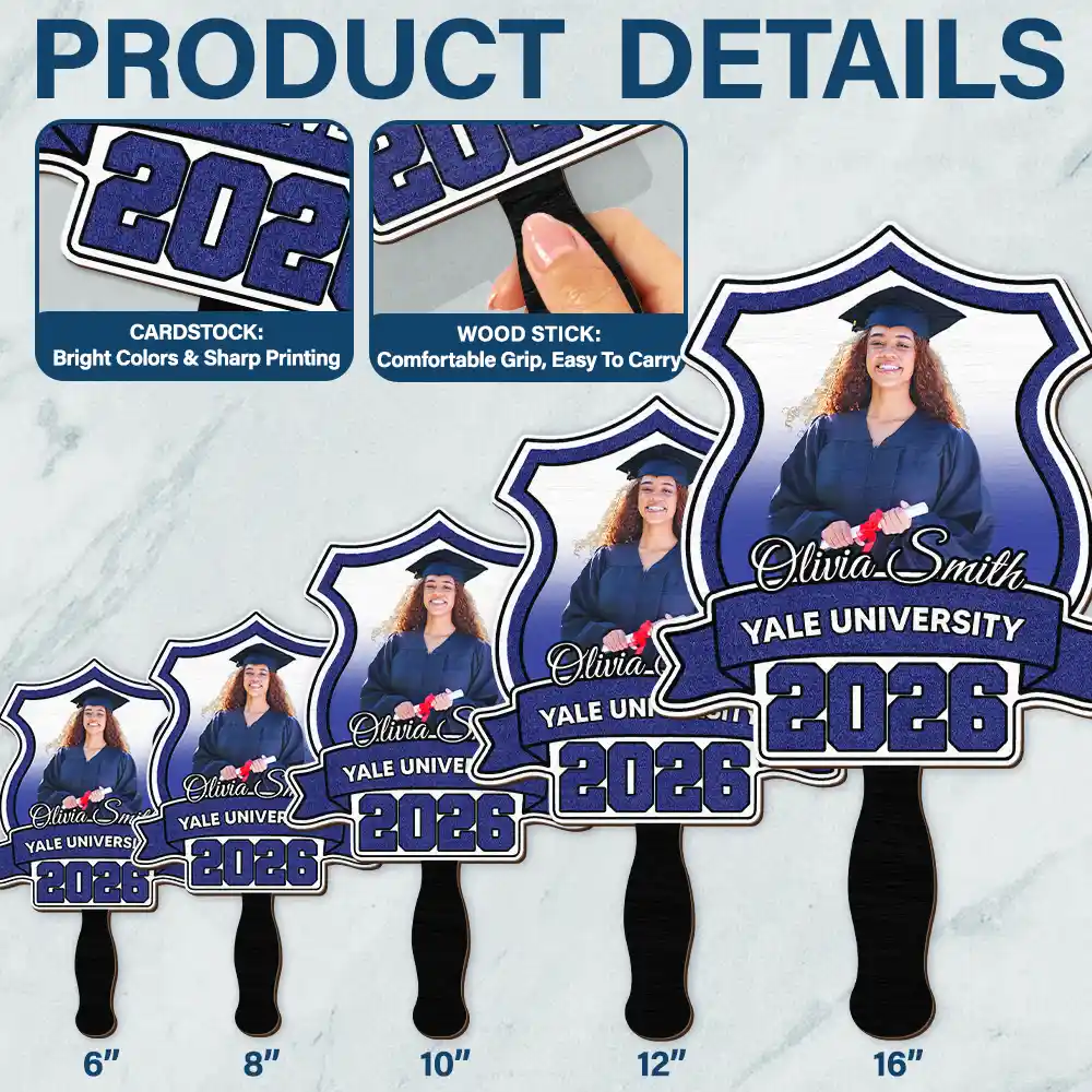 Custom Photo Funny Graduation Prop - Personalized Graduation Handheld Fan - Image 5