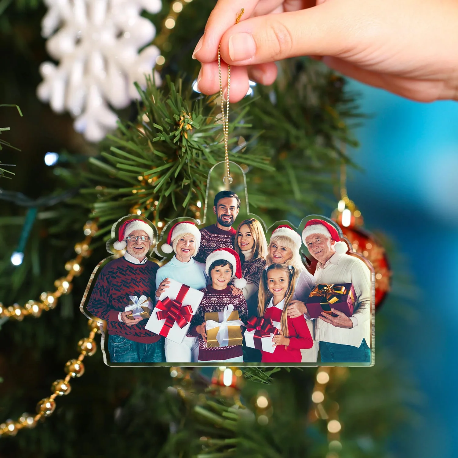Custom Photo Funny Grandkids - Christmas Gift For Grandma, Grandpa, Grandparents - Personalized Acrylic Photo Ornament - Image 4