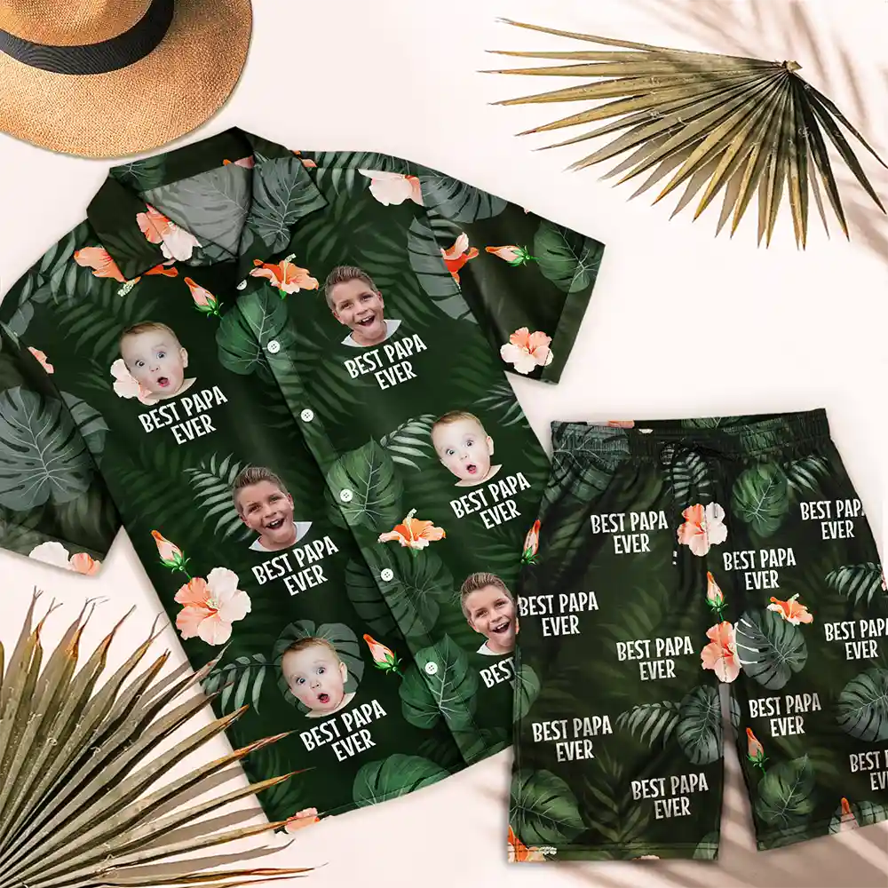 Custom Photo Funny I Love My Dad My Husband - Personalized Hawaii Set Shirt And Shorts - Image 5