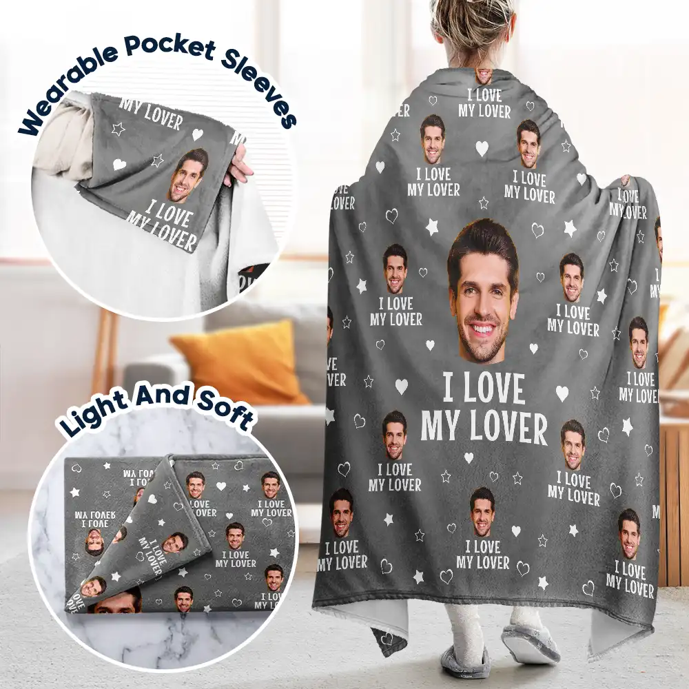 Custom Photo Funny I Love My Husband - Personalized Wearable Blanket - Image 4