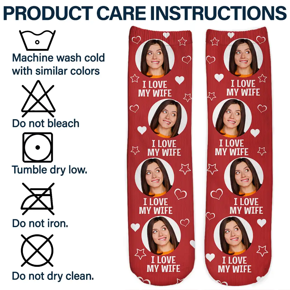 Custom Photo Funny I Love My Lover Couple - Personalized Socks - Image 7
