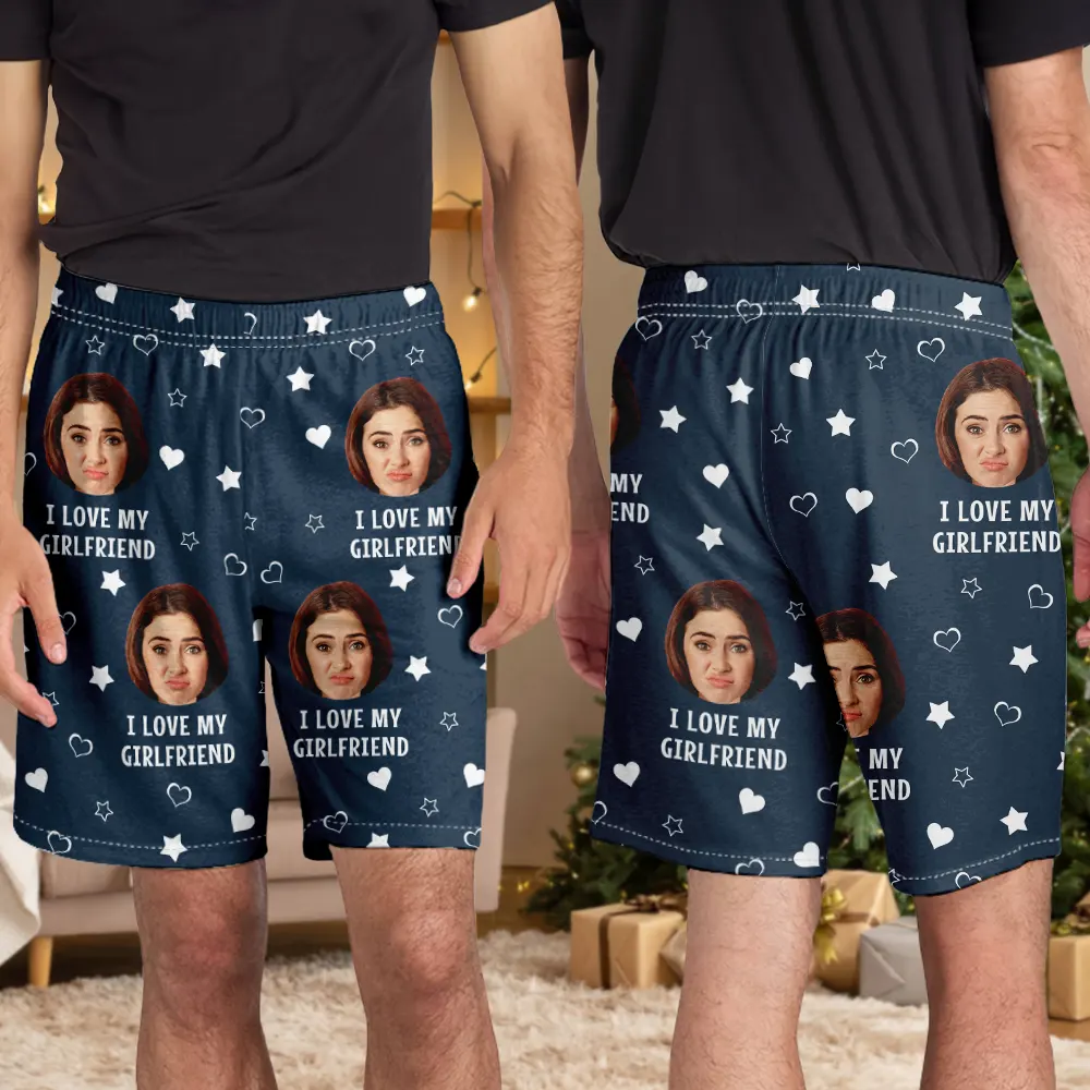 Custom Photo Funny I Love My Lover - Personalized Pajama Shorts - Image 5