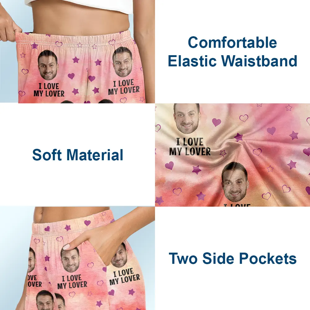 Custom Photo Funny I Love My Lover - Personalized Pajama Shorts - Image 6
