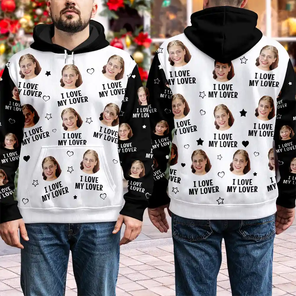 Custom Photo Funny I Love My Lover Wife Husband Couple - Personalized Pullover Hoodie - Image 5