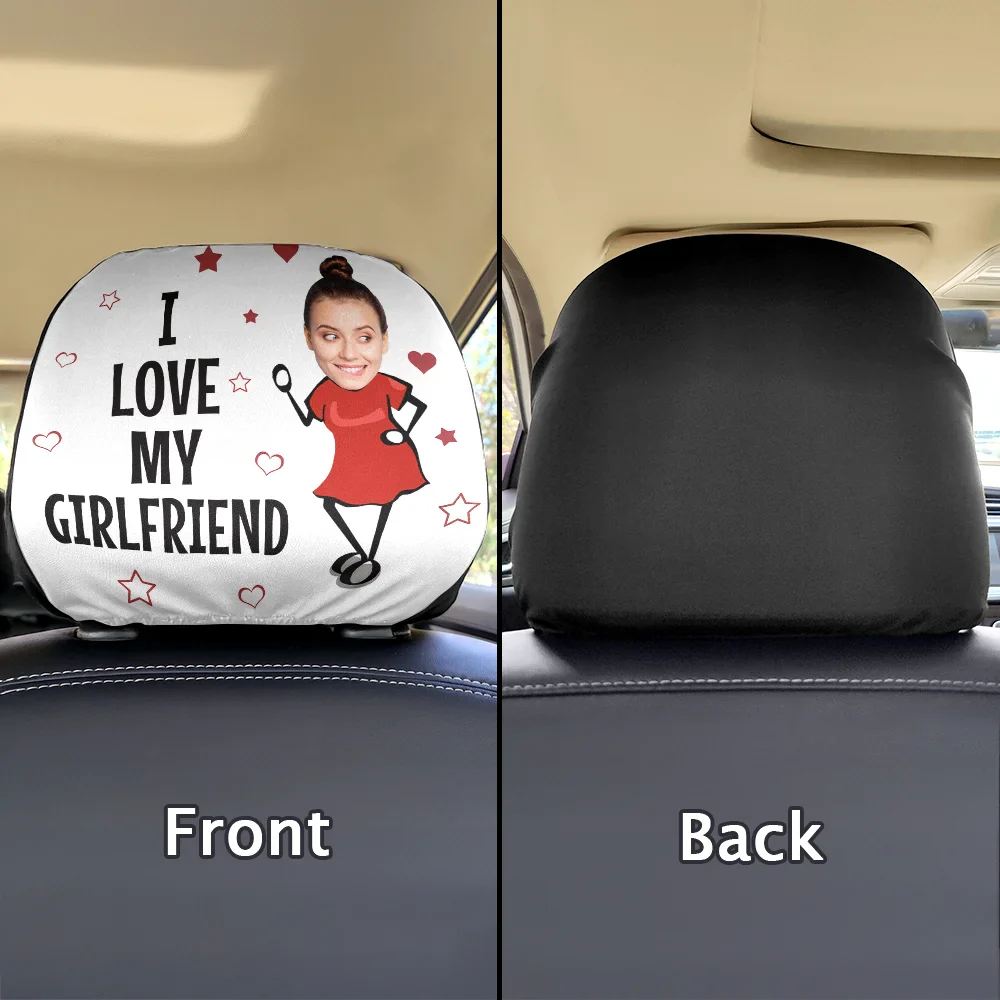 Custom Photo Funny I Love My Wife Husband - Personalized Car Headrest Covers - Image 3