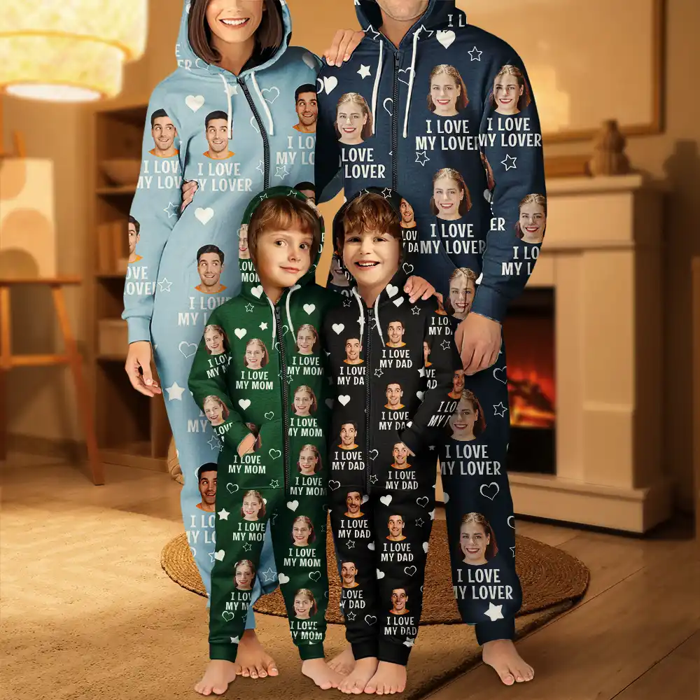 Custom Photo Funny I Love My Wife Husband - Personalized Overall Onesie Hooded Jumpsuit - Image 6
