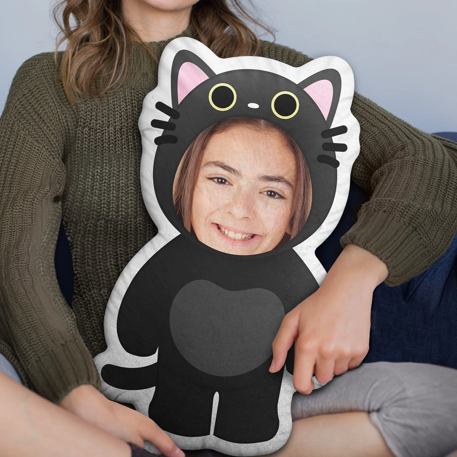 Custom Photo Funny Kid Animal Cosplay - Gift For Children, Grandkids - Personalized Custom Shaped Pillow - Image 3