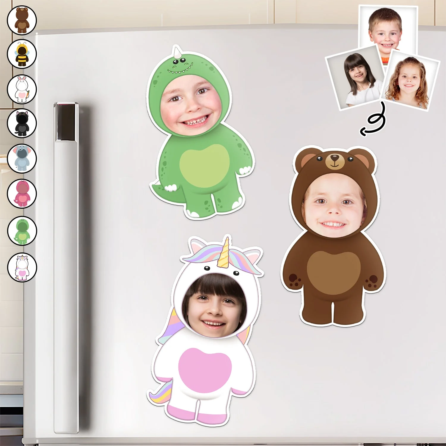 Custom Photo Funny Kid Animal Cosplay - Gift For Children, Grandkids - Personalized Magnet