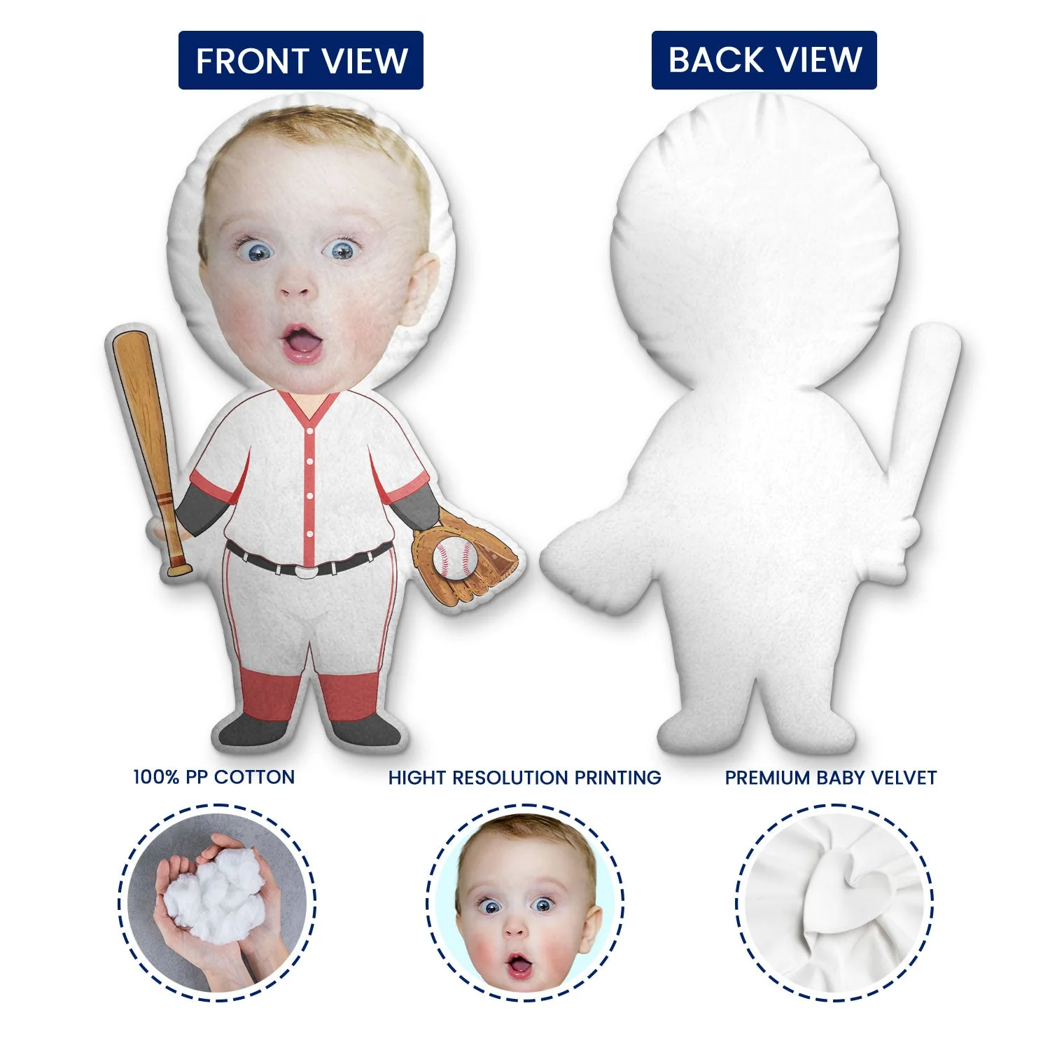 Custom Photo Funny Kid Dream Jobs - Gift For Children, Grandkids - Personalized Custom Shaped Pillow - Image 4