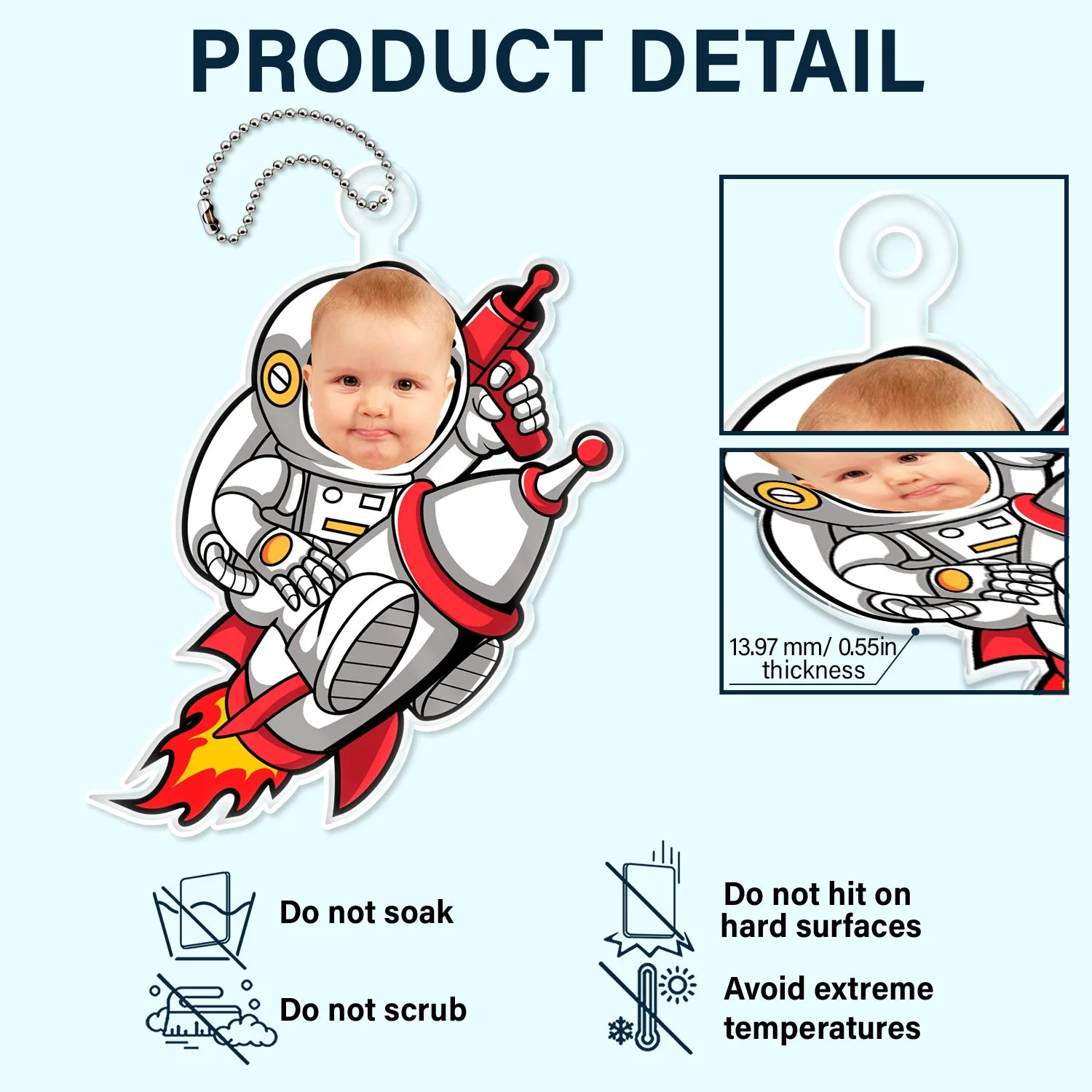 Custom Photo Funny Kid Vehicle - Gift For Children, Grandkids, Parents, Grandparents - Personalized Acrylic Car Hanger - Image 6