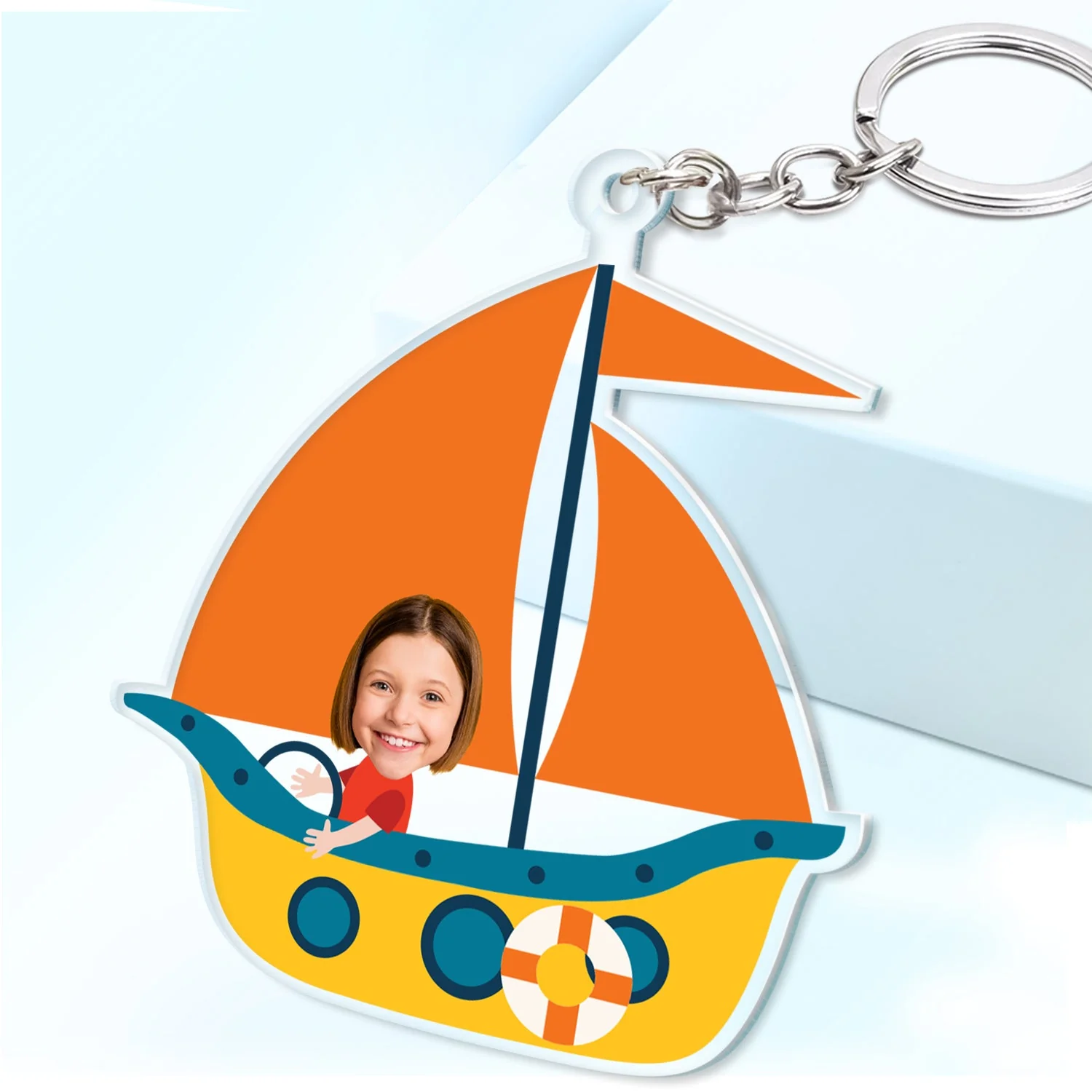 Custom Photo Funny Kid Vehicle - Gift For Children, Grandkids, Parents, Grandparents - Personalized Cutout Acrylic Keychain - Image 3