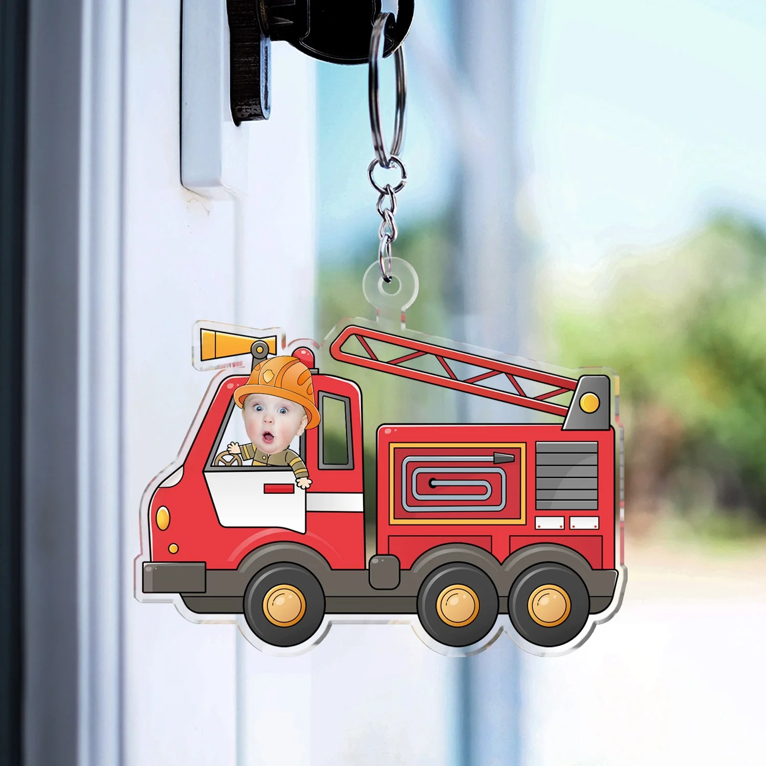 Custom Photo Funny Kid Vehicle - Gift For Children, Grandkids, Parents, Grandparents - Personalized Cutout Acrylic Keychain - Image 4