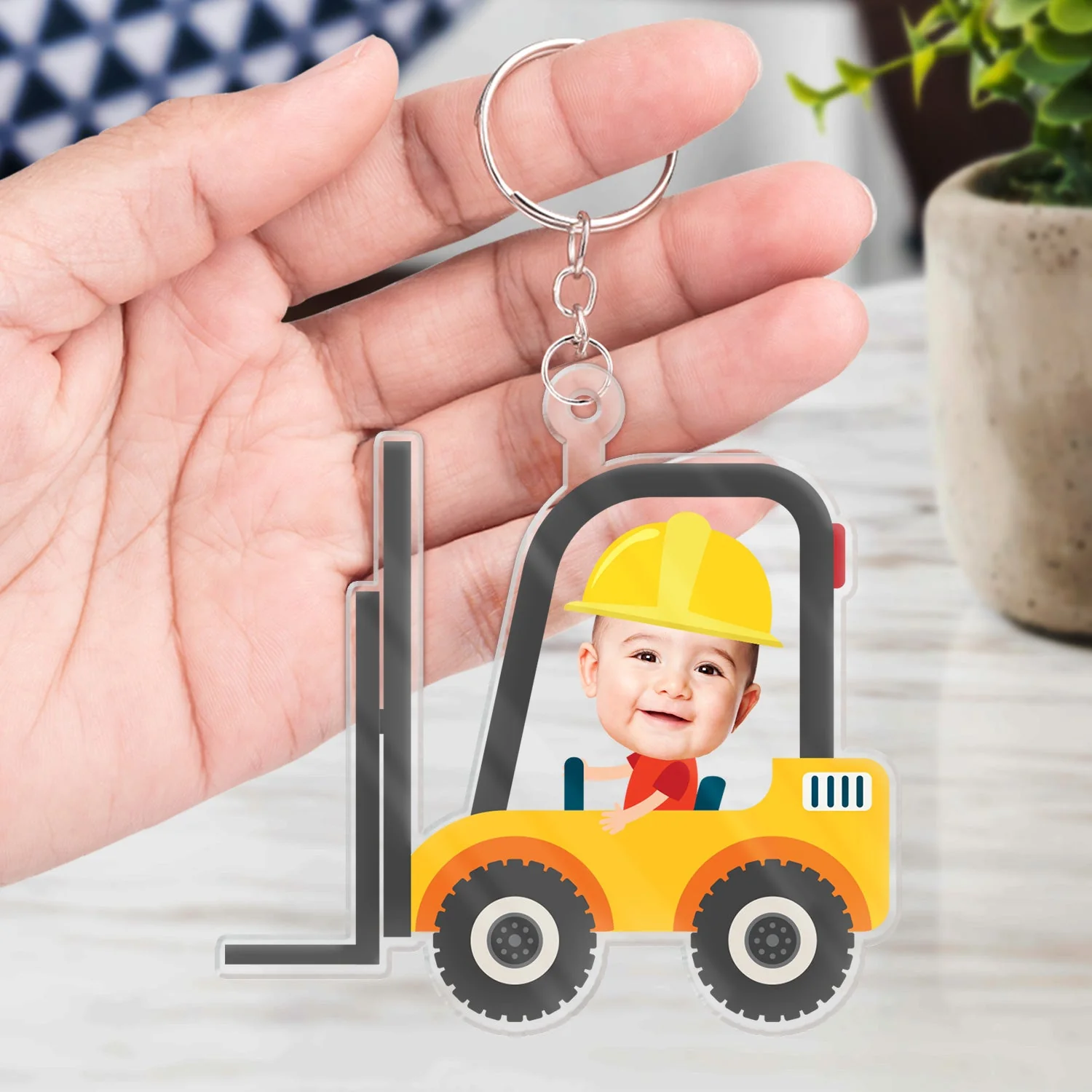 Custom Photo Funny Kid Vehicle - Gift For Children, Grandkids, Parents, Grandparents - Personalized Cutout Acrylic Keychain - Image 5