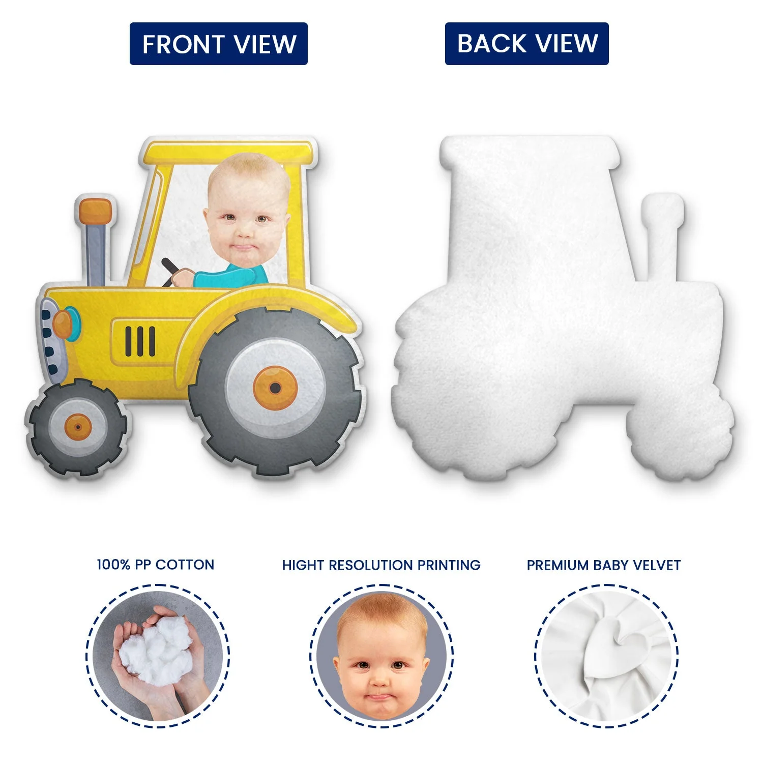 Custom Photo Funny Kid Vehicle - Gift For Children, Grandkids - Personalized Custom Shaped Pillow - Image 4