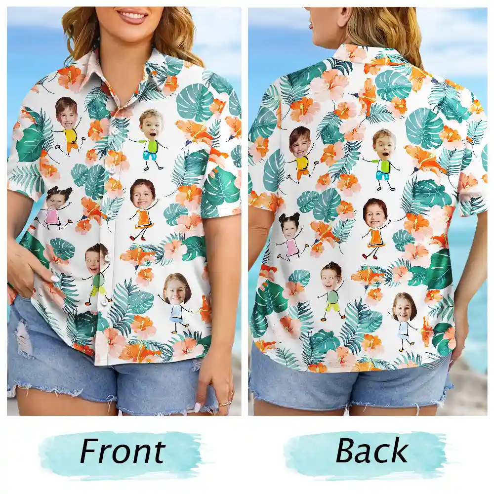 Custom Photo Funny Kids - Personalized Hawaiian Shirt - Image 7