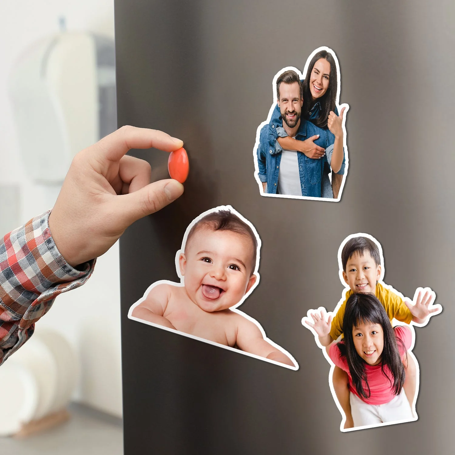 Custom Photo Funny Kids Pet Family - Gift For Parents, Grandparents, Pet Lovers - Personalized Magnet - Image 4