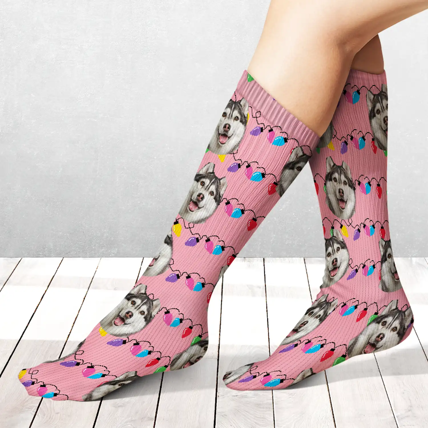 Custom Photo Funny Pet Face Family - Personalized Socks - Image 3