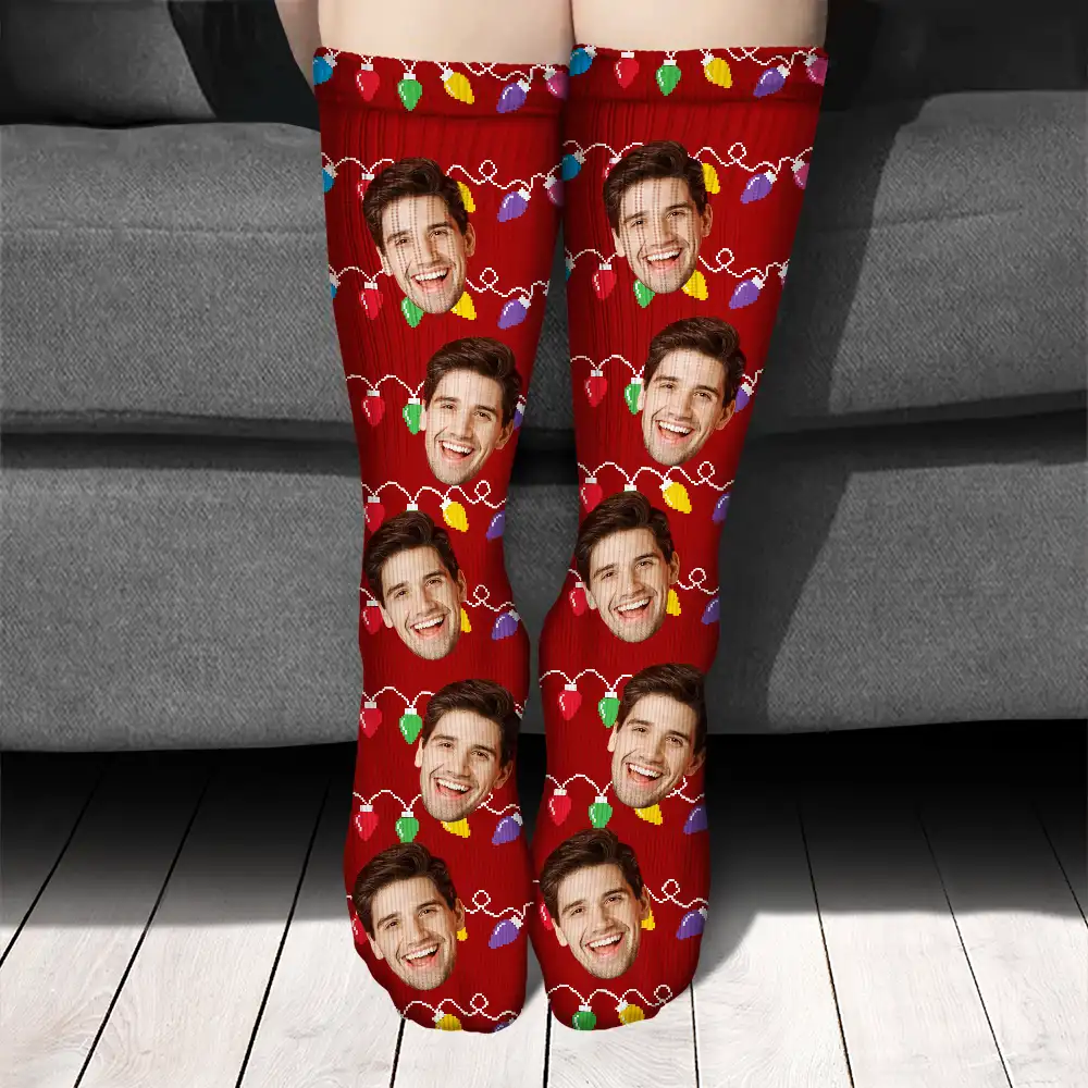 Custom Photo Funny Pet Face Family - Personalized Socks - Image 4
