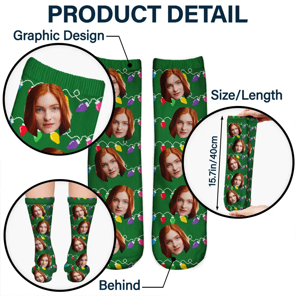 Custom Photo Funny Pet Face Family - Personalized Socks - Image 6