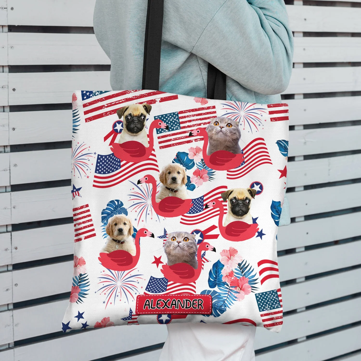 Custom Photo Funny Pet Face - Gift For Women, Dog And Cat Lovers - Personalized Zippered Canvas Bag - Image 3