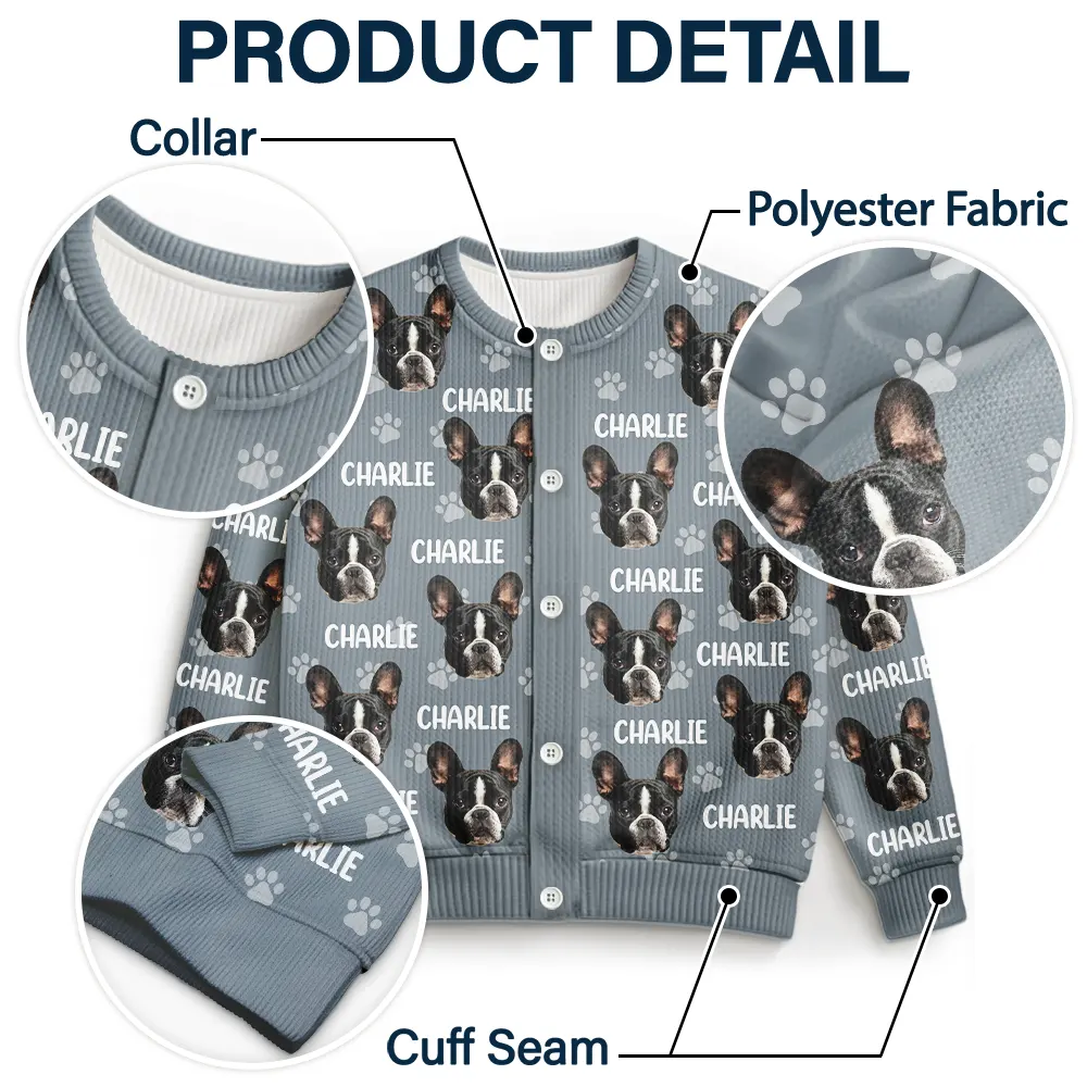 Custom Photo Funny Pet Face Pattern Dog Cat Family - Personalized Cardigan - Image 6