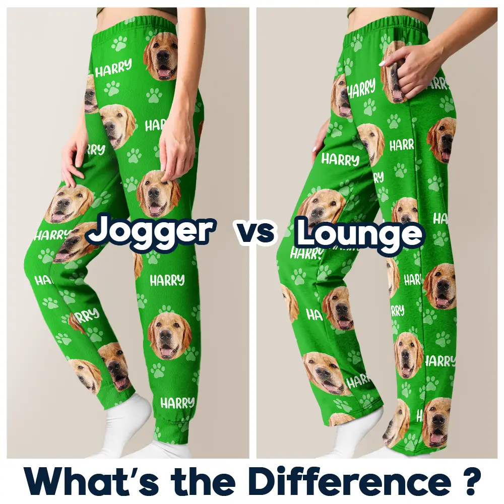 Custom Photo Funny Pet Face Pattern Dog Cat Family - Personalized Pajama Pants - Image 7