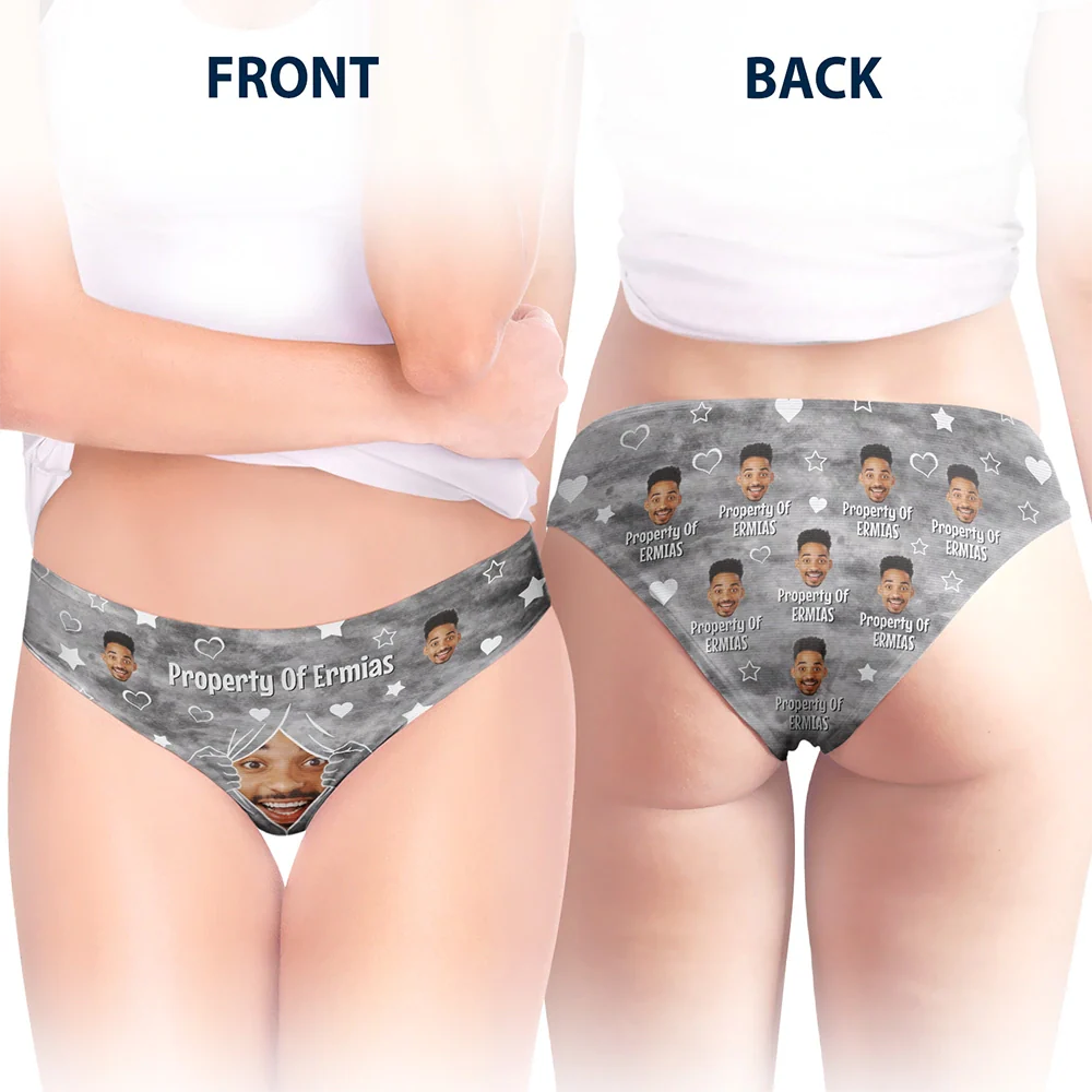 Custom Photo Funny Property Of - Personalized Women's Low-waisted Brief - Image 4