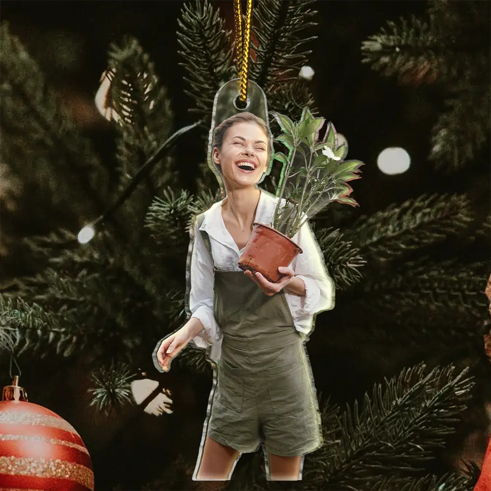 Custom Photo Gardening Christmas Decorations - Personalized Acrylic Photo Ornament - Image 4