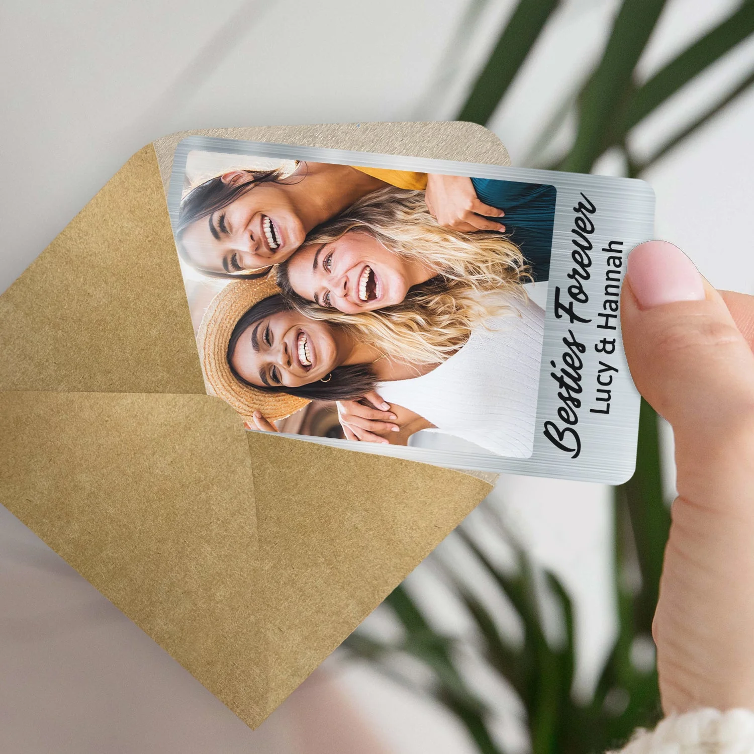 Custom Photo - Gift For Dad, Mom, Family, Siblings, Friends, Couples - Personalized Aluminum Wallet Card - Image 4