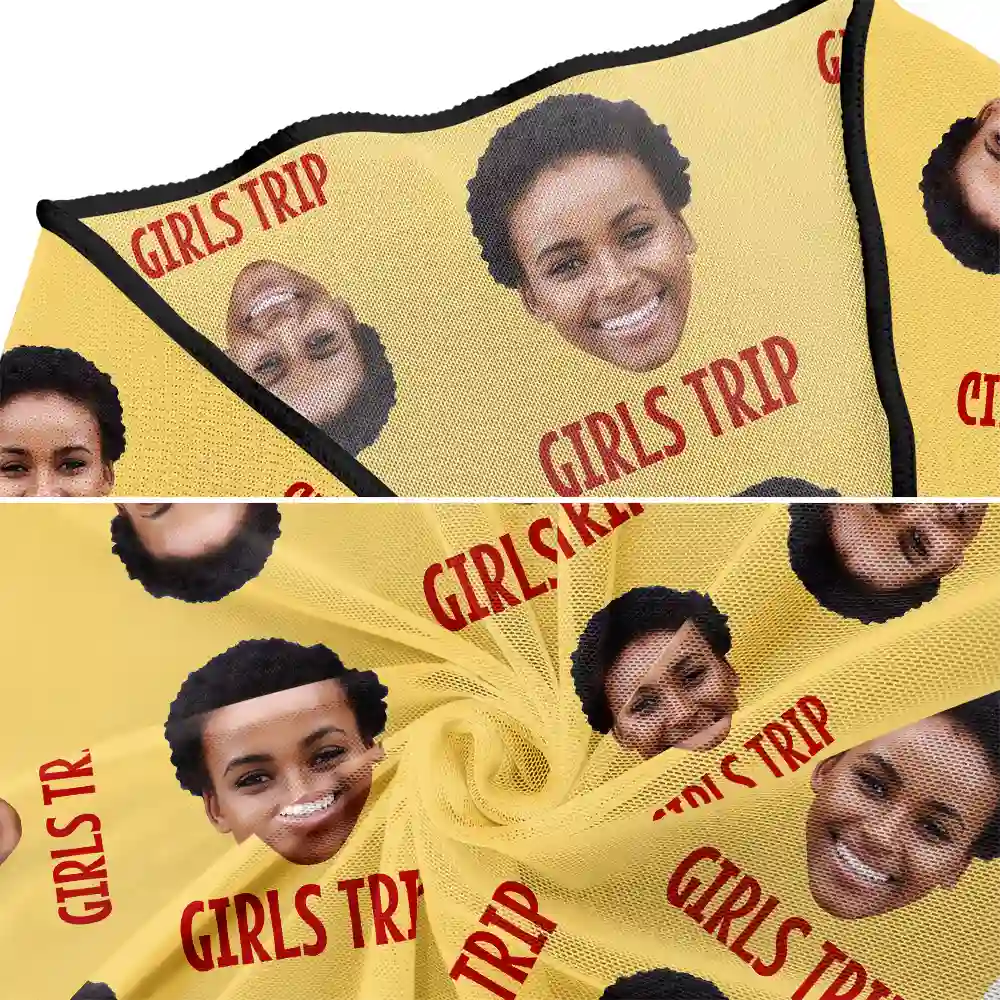 Custom Photo Girls Trip Besties - Personalized Short Sarong Swimwear Cover Ups - Image 5