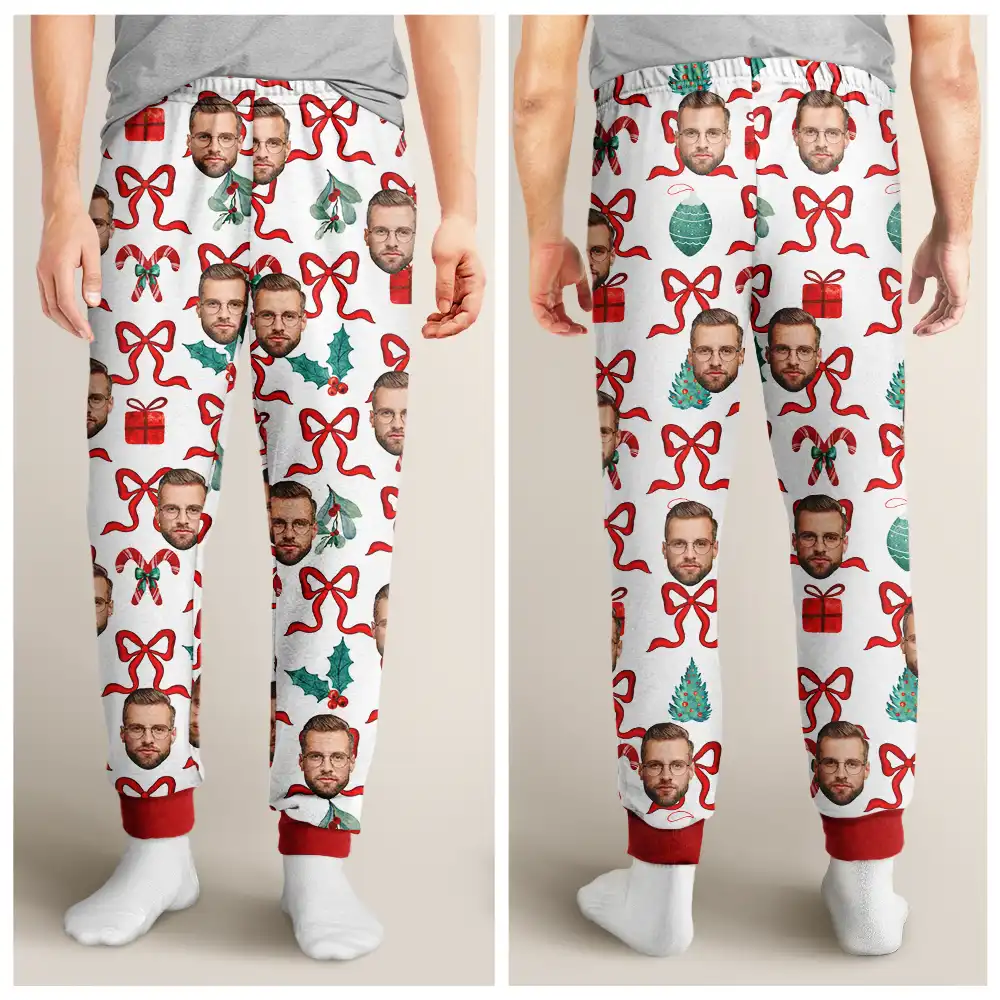 Custom Photo Girly Christmas - Personalized Sweatpants - Image 5